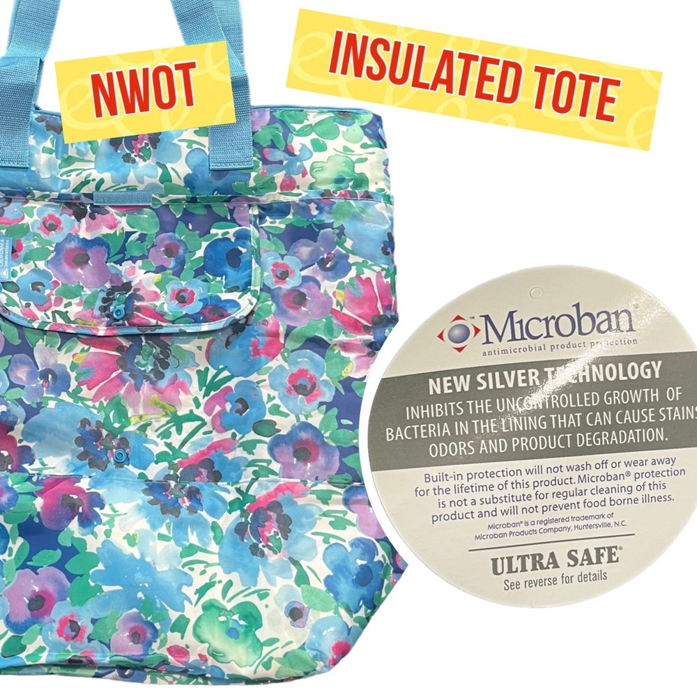 Cali Innovations Microban No Bacteria Insulated tote bag lunch picnic bag